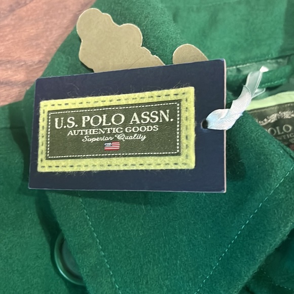 NWT! U.S.polo assn.wool green pea coat size small - Picture 4 of 6